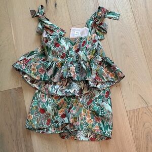 Floral Ruffle Top and Shorts Set